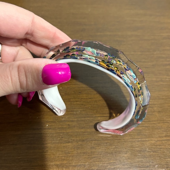 Stunning Pink Kevin O’Grady glass bangle bracelet sz small - Picture 3 of 6